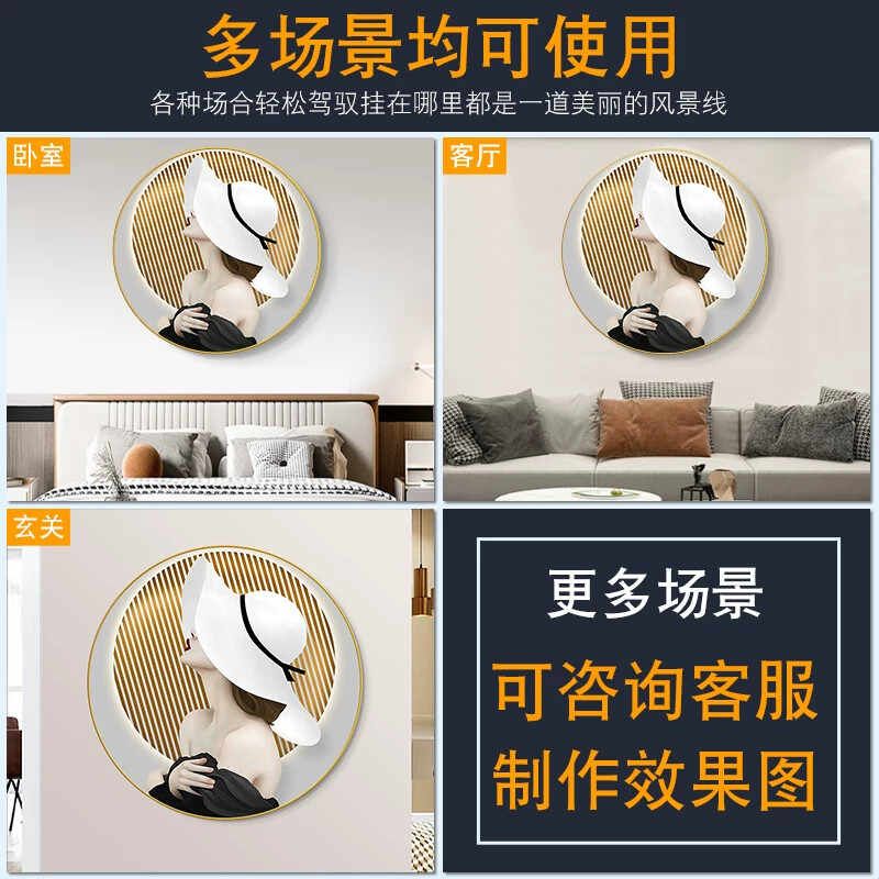 美容院墙面装饰画走廊玄关画挂饰过道壁画人物服装店现代客厅挂画图片