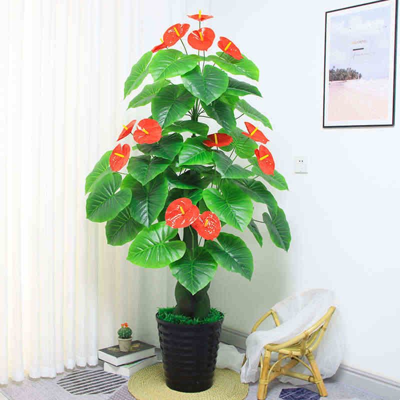 假花仿真花客厅摆件大型红掌摆设塑料花落地花卉室内装饰植物盆栽