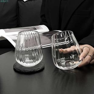 杯子玻璃茶杯大容量條紋飲料杯水杯洋家用水杯簡約酒杯豎棱鏡喝水