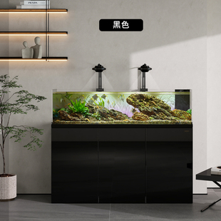 森森25新款 鹅卵石造景金鱼缸客厅超白玻璃底滤鱼缸 原生态溪流缸