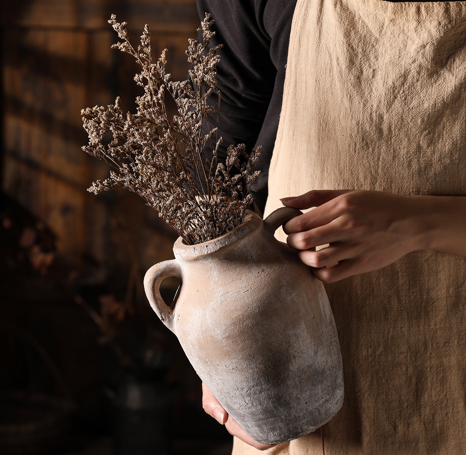 侘寂风花瓶陶瓷高级感陶罐软装客厅复古玄关电视柜装饰品民宿插花,鲜花速递/花卉仿真/绿植园艺,花瓶,淘宝优惠券,粉丝福利购,淘宝优惠卷