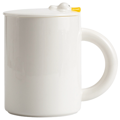 上下一白羊脂玉瓷可爱创意插勺