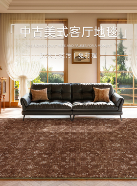 2026新款老钱风地毯美式波斯复古客厅沙发茶几地垫仿羊绒床边毯