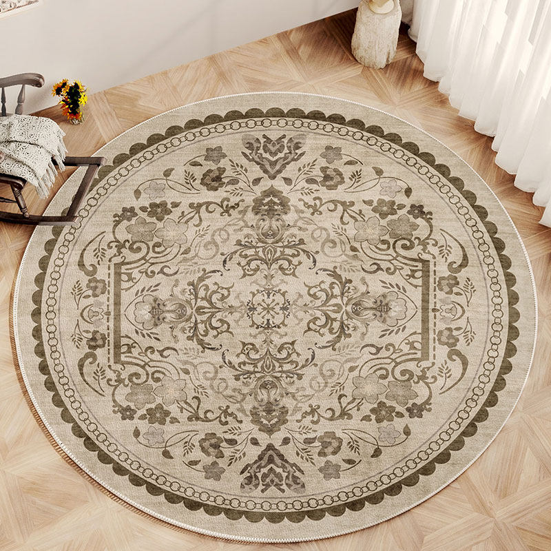 ins风圆形复古地毯轻奢高级北欧客厅卧室可机洗民宿梳妆台转椅垫,居家布艺,地毯,淘宝优惠券,粉丝福利购,淘宝优惠卷