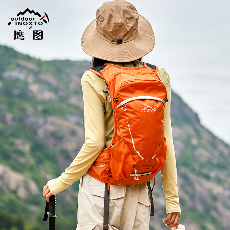 INOXTO鹰图户外背包男女轻便登山包徒步骑行透气轻量化双肩包16L - 实物图