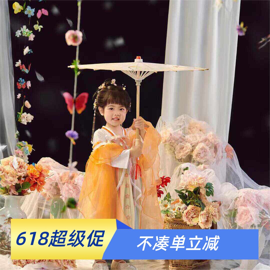 汉服女童中国风仙女襦裙唐朝连衣裙儿童小女孩古装公主裙子锦鲤秋