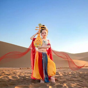 女童汉服敦煌飞天元素套装异域风情儿童古风舞蹈演出服女宝宝渡假