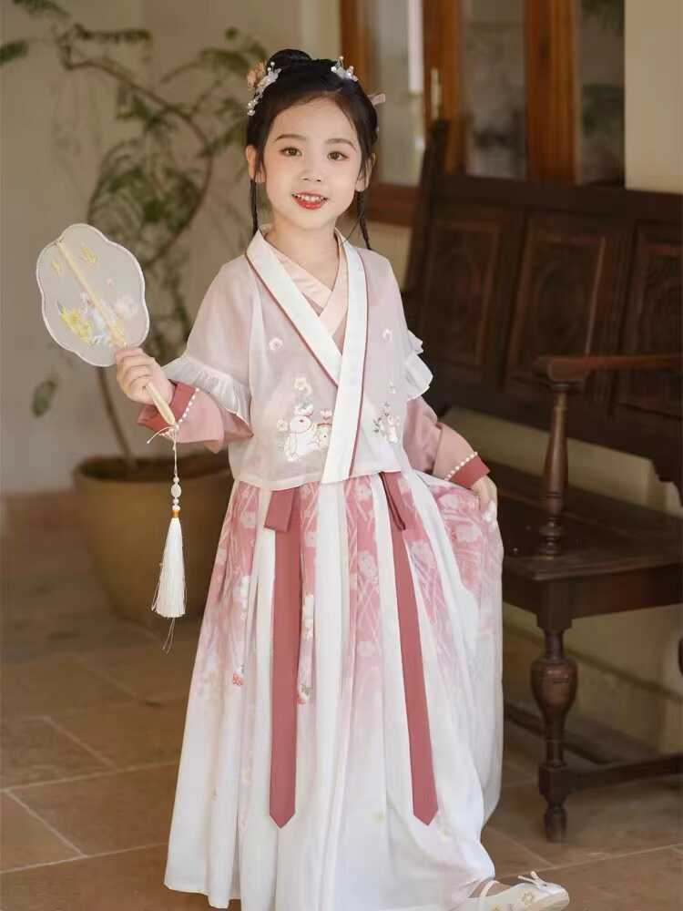 汉服女童高端三件套装中国风古装刺绣超仙儿童改良唐装女宝宋制春,童装/婴儿装/亲子装,汉服,淘宝优惠券,粉丝福利购,淘宝优惠卷