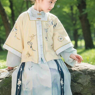 女童汉服新古风对襟儿童明制甜美小女孩粉色格格服新中式清汉女