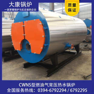 燃气热水锅炉 4吨全自动环保锅炉 YQ大康锅炉 CWNS2.8 卧式