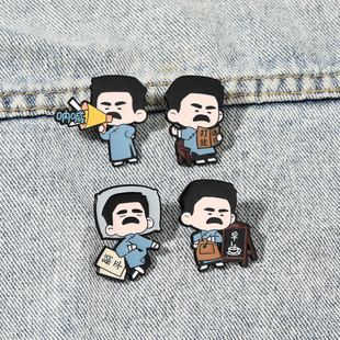 创意个性文创年代鲁迅胸针合金滴油徽章包包配饰