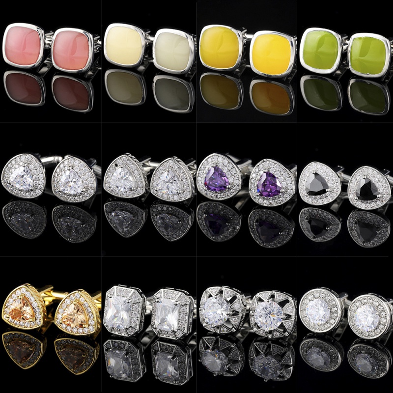 创意新款新品镶钻铜袖扣法式衬衫