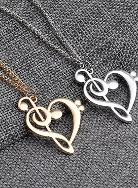 创意新款热卖音乐风音符新品流行简约时尚百搭长款女士合金毛衣链