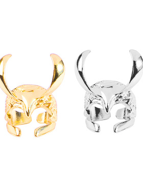 黑暗世界洛基头盔戒指托尔创意新款个性开口可调节戒指鹿头指环批