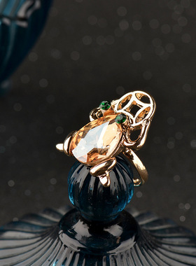 跨境WISH亚马逊热销 创意新款个性时尚趣味青蛙镶钻女士戒指配饰