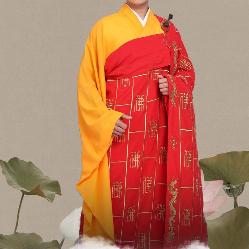 新品进口僧服台湾麻纱佛字衣福字衣男方丈僧人法会法衣和尚服僧衣