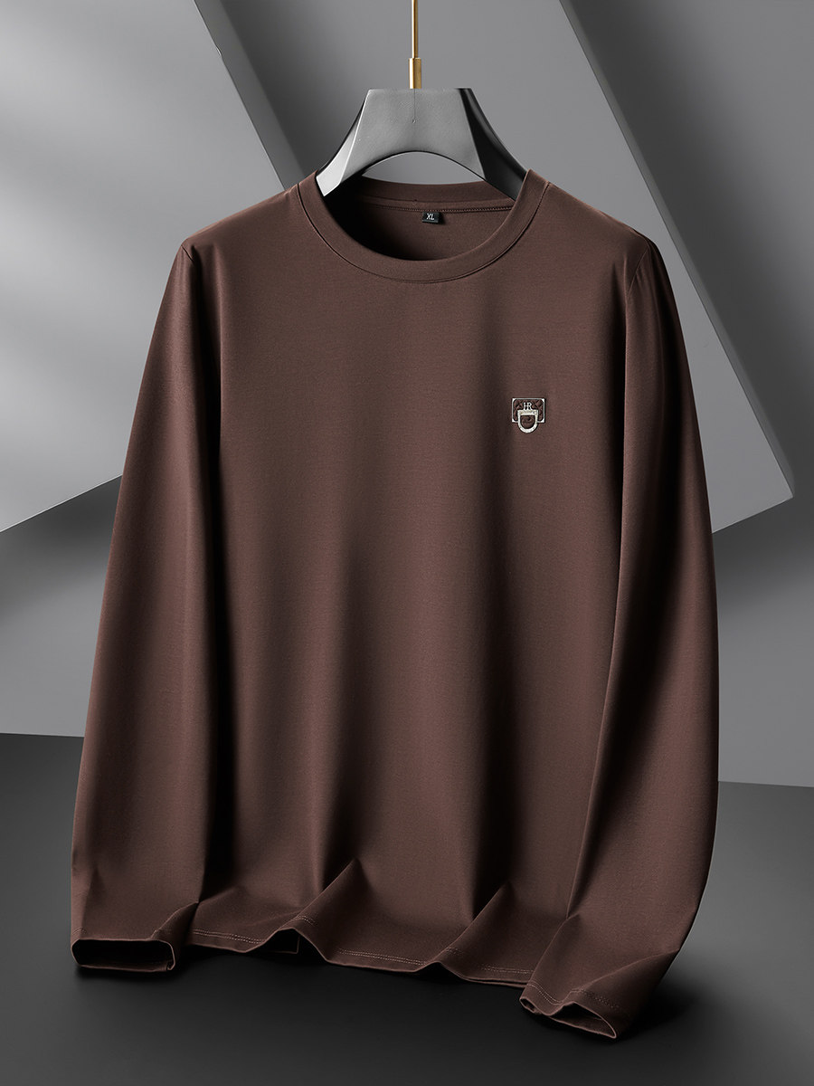 春秋男士长袖T恤加肥加大码潮胖子宽松男装衣服休闲圆领打底卫衣