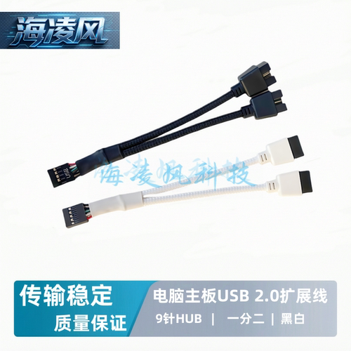 USB2.0转USB9PIN一分二延长线