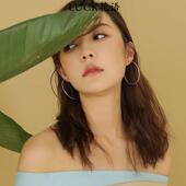 LUCK999银大耳圈女纯银素圈耳环圆脸适合 圈圈耳饰气质秋冬饰品