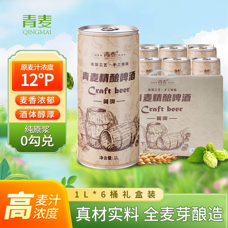 青麦精酿原浆啤酒1L2L桶装整箱装