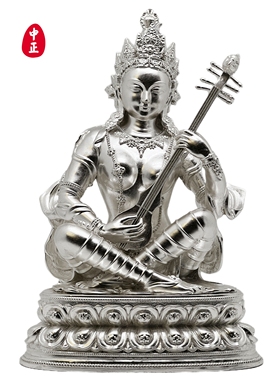 中正造像铜妙音佛母摆件