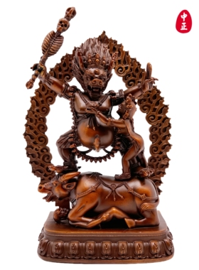 具誓法王11cm中正造像红铜摆件