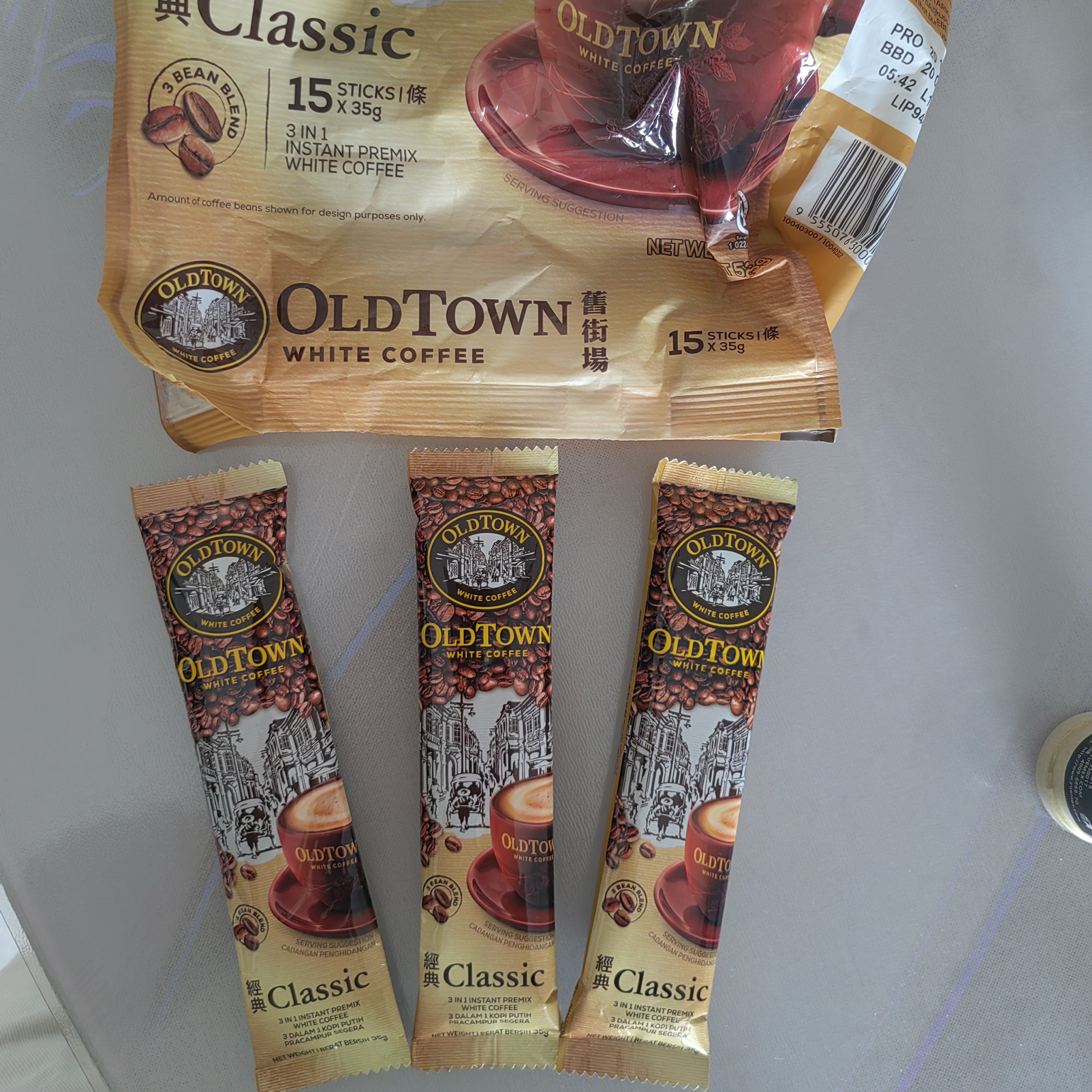 马来西亚旧街场榛果味白咖啡马版经典原味港版三合一速溶咖啡饮品