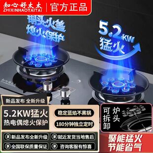 知心好太太燃气灶双灶家用嵌入式天然气灶台式液化气灶九腔煤气灶