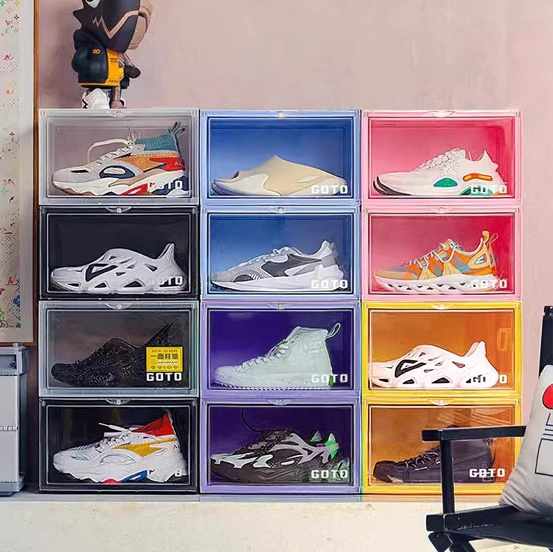GOTO鞋盒马卡龙侧开收鞋包包手办展示柜防尘整理可叠加收纳神器,收纳整理,鞋盒,淘宝优惠券,粉丝福利购,淘宝优惠卷