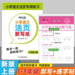 2025小学语文活页默写纸一二三年级下册上册人教版 看拼音写生字词语生字组词描红本小学生专用活页练字帖同步教材每日一练点阵控笔
