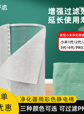 适配小米空气净化器滤芯静电棉DIY过滤网初滤纸除pm2.5驻极棉HEPA