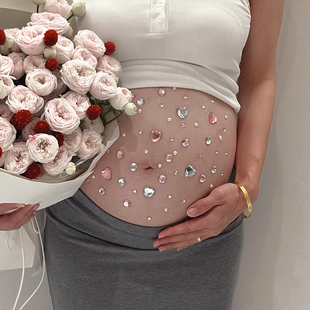 爱心钻石3D立体贴纸装饰简约ins风可DIY年轻孕妇宝妈拍照出片神器