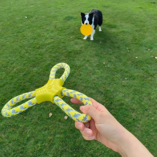 狗狗绳结耐咬磨牙互动发声玩具