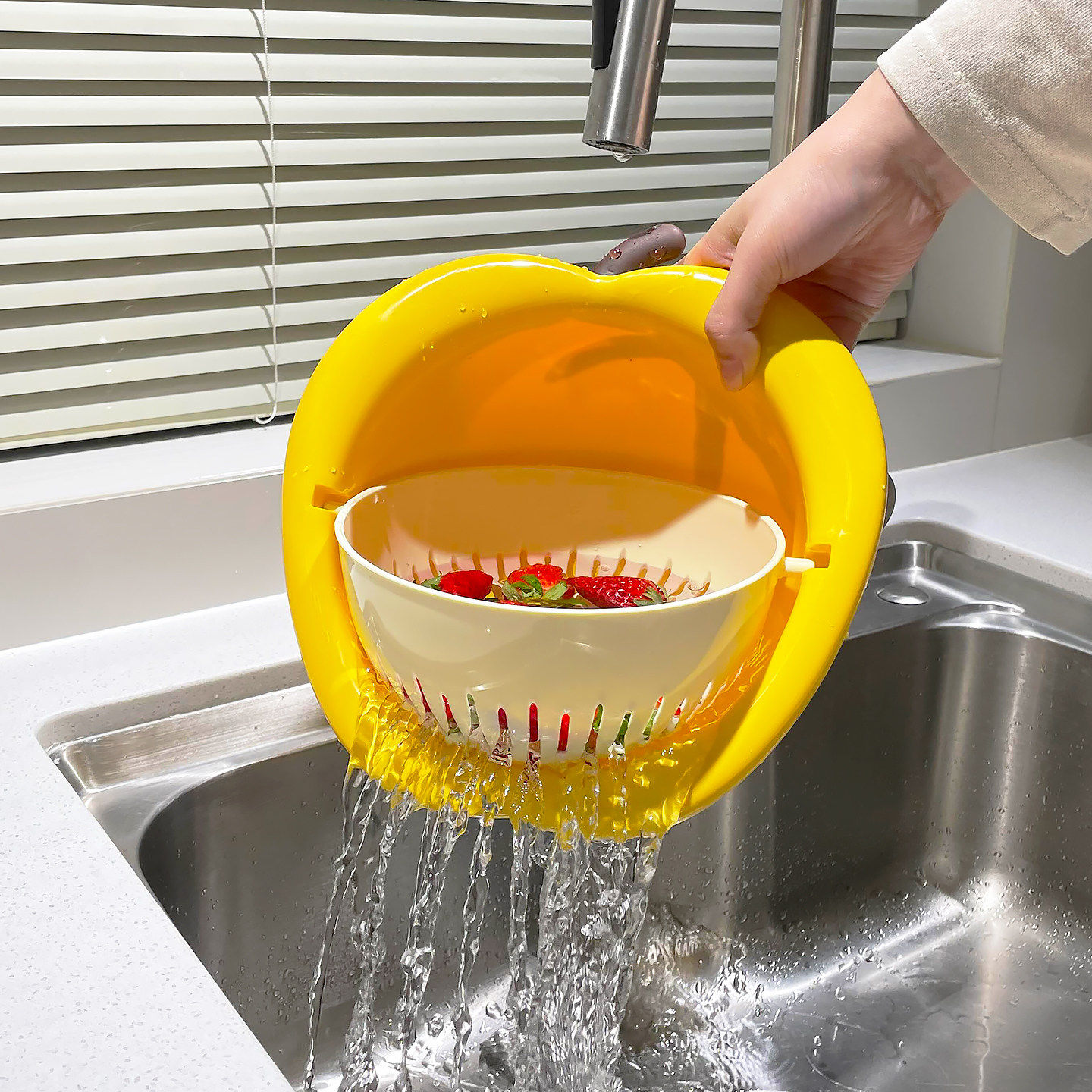 实用又好看洗水果沥水篮水果盆双层家用洗菜盆果盘客厅桌面高颜值,餐饮具,洗菜盆/沥水篮/漏水筛,淘宝优惠券,粉丝福利购,淘宝优惠卷