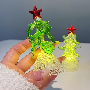 圣诞节送女友琉璃圣诞树小夜灯创意发光装饰摆件圣诞节氛围感好物