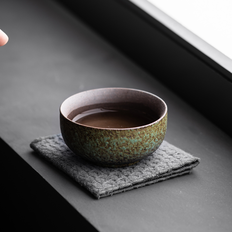 粗陶窑变品茗杯单杯主人杯日式复古绿功夫小茶碗单个陶瓷家用茶盏,餐饮具,茶杯,淘宝优惠券,粉丝福利购,淘宝优惠卷