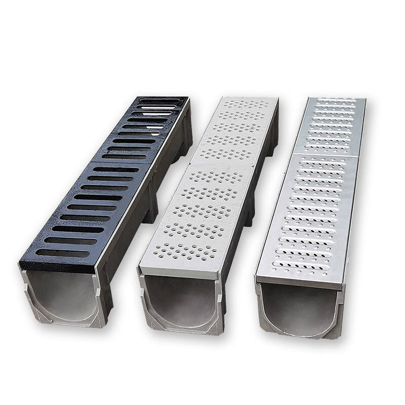 成品排水槽树脂线性排水沟u型槽雨水导流槽厨房下水道不锈钢水渠