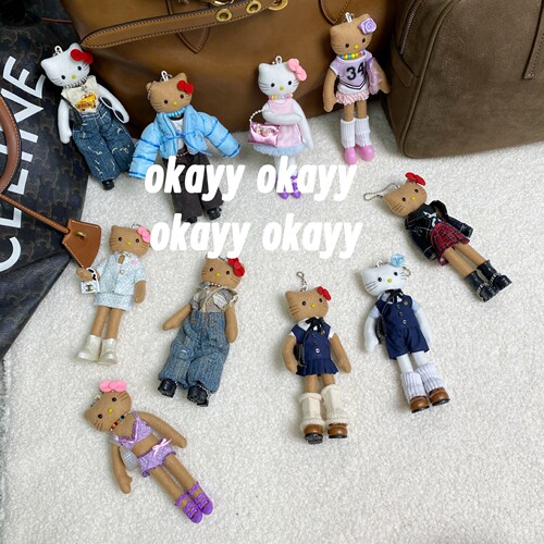 长发长腿kitty自制包挂件
