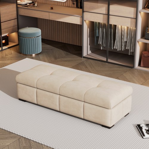 娅诗慕莱储物沙发凳奶油风床尾凳