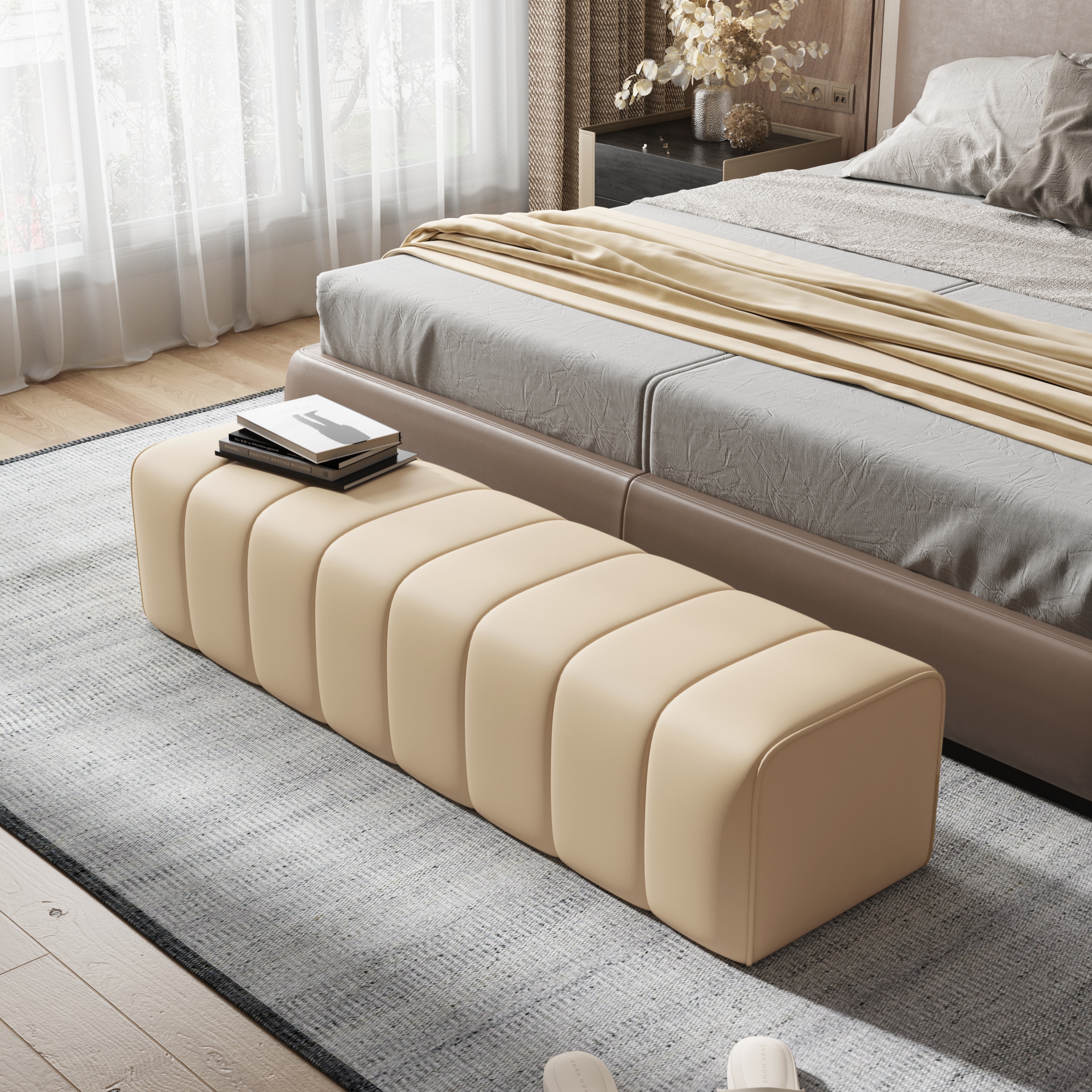 娅诗慕莱极简床尾凳钢琴键沙发凳