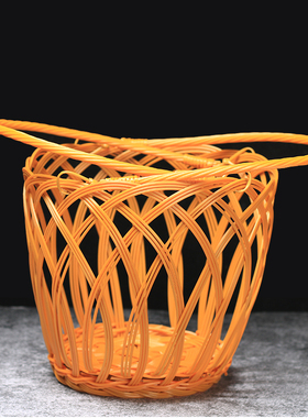 创意大师家用果篮酒蓝酒坛提篮仿竹编篮子藤编酒瓶提篮仿古提篮子