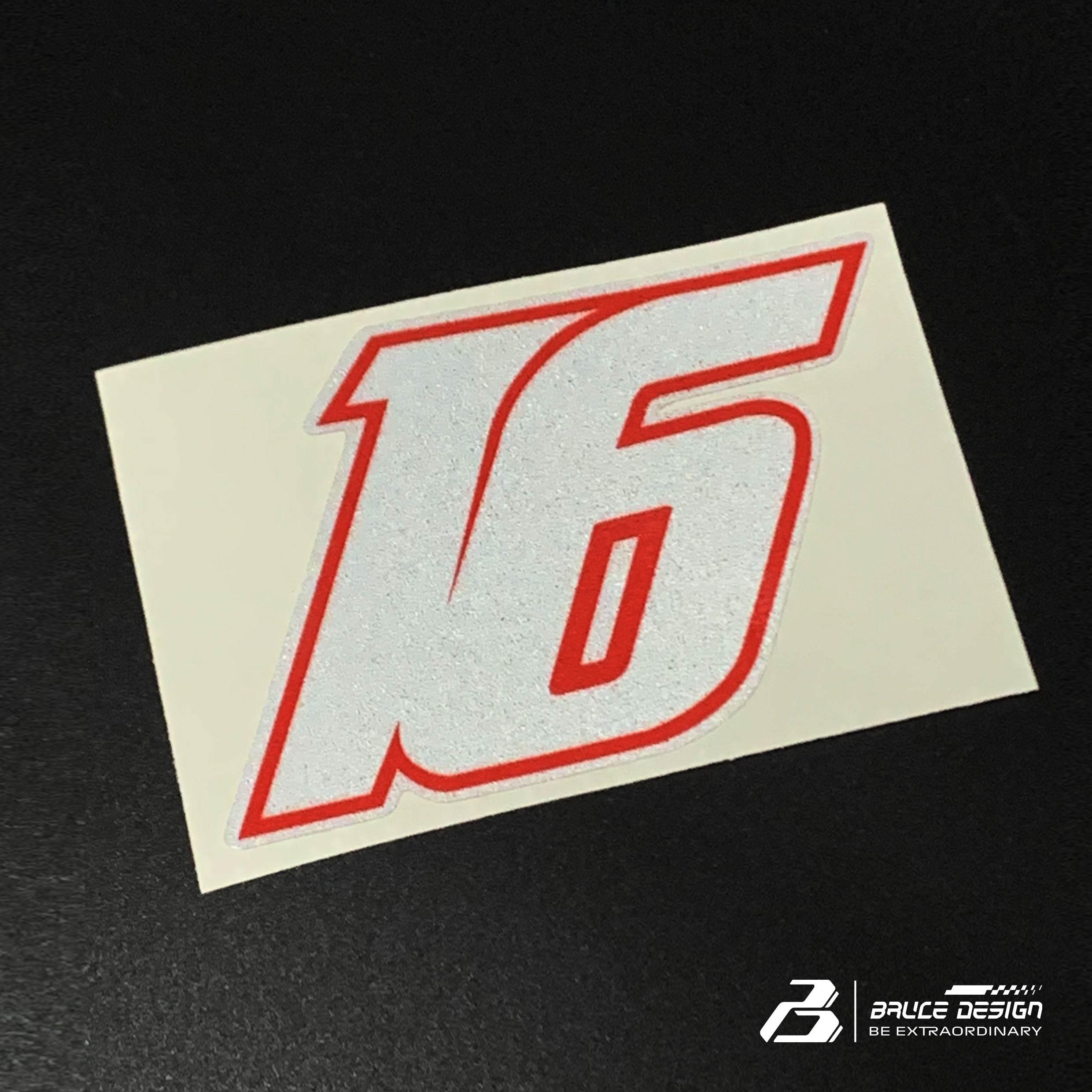 F1车手勒克莱尔16号LOGO头盔贴车贴3M反光