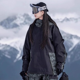 LDAB黑色滑雪服套装女2026冬季新款户外防风超好看单双板雪服外套