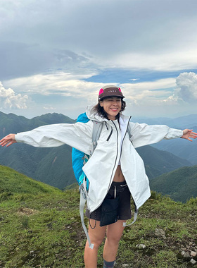 LDAB白色冲锋衣外套女2025春秋季新款户外三合一可拆卸防风登山服