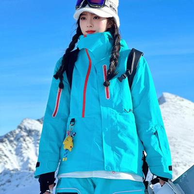 临典蓝色滑雪服套装女款保暖