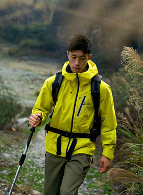 LDAB莹黄色冲锋衣外套女2025春季新款三合一防风防水户外登山服