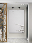 饰画玄关挂画 简约现代白色抽象画客厅背景装 HYX.手绘油画 白亦