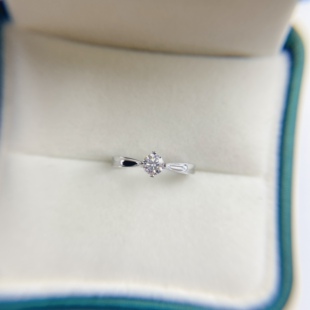 18K金30分莫桑钻酒窝四爪戒指钻戒改款结婚对戒定制铂金pt950空托