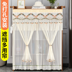 饰纱帘防蚊蝇 衣柜遮挡帘免打孔自粘隔断门帘餐边柜书柜遮丑防尘装