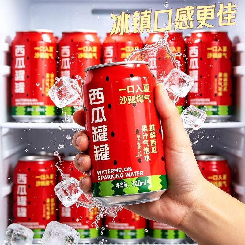 【整箱12罐】西瓜味碳酸饮料清爽解腻果汁气泡水罐装便携果味汽水
